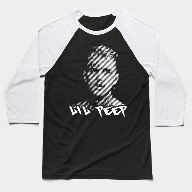 Lil Peep in halftone style Baseball T-Shirt by Aldyz